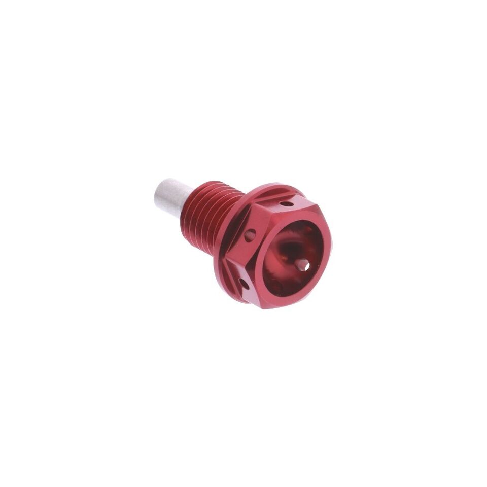 Výpustná skrutka s magnetom M12X1.50 mm 15 mm Alu Racing červená