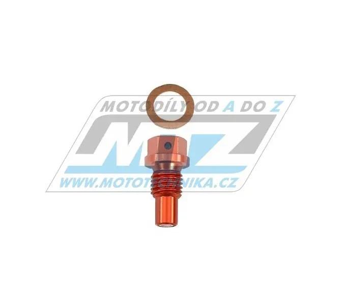 Magnetická výpúšťacia skrutka M12x22mm (závit 1,5) - ZETA ZE58-1515 - KTM + Husqvarna + Gas-Gas - oranžový
