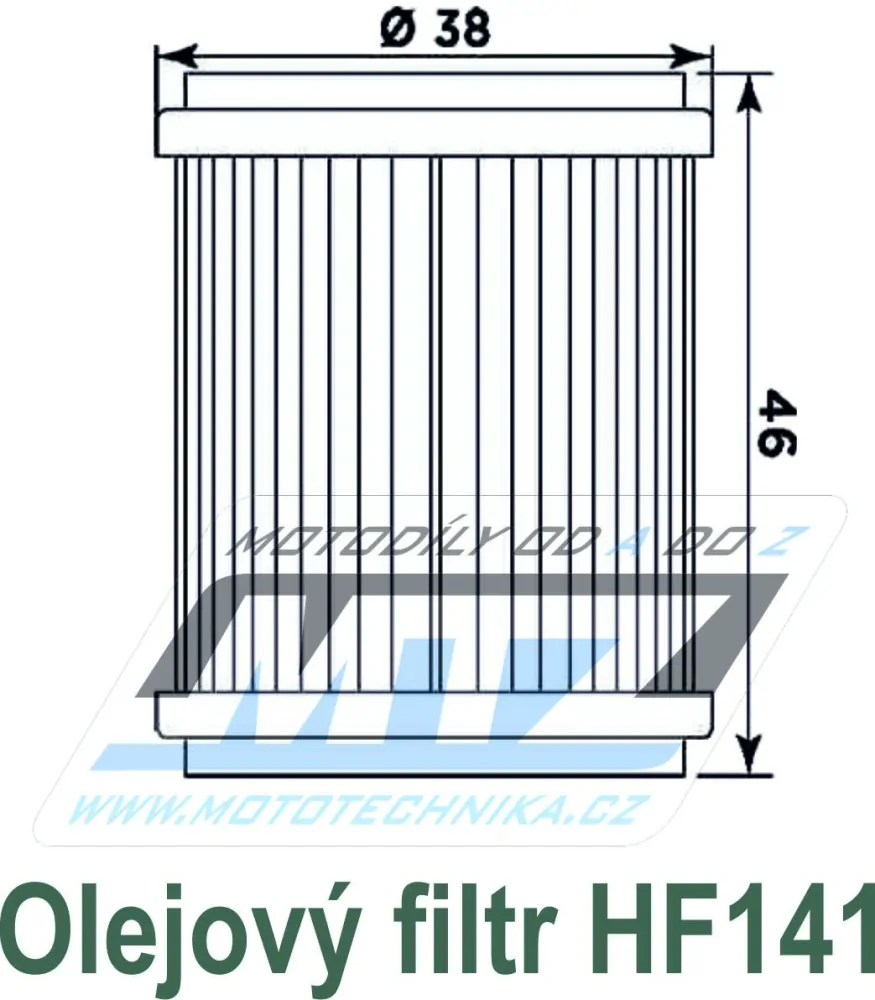 Filter olejový HF141 (MTZ) - Yamaha YZF250 + YZF450 + WRF250 + WRF450 + VP125 X-City + WR125X + WR125R + Beta 125RR + Fantic 125 Caballero + Gas-Gas cruiser + Rieju 125 Marathon + TM MX/EN 250+300+450+530