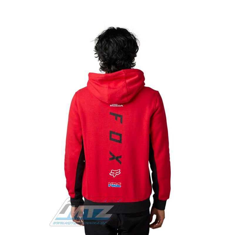 Mikina pánska Fox X Honda Zip Fleece - čierno-červená (veľkosť XL)