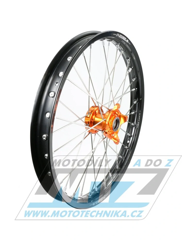 Koleso kompletné predné 1,60x19" (oranžový náboj / čierny ráfik) - KTM 85SX / 12-25 + Husqvarna TC85 / 14-25 + Gas-Gas MC85 MXPARTS
