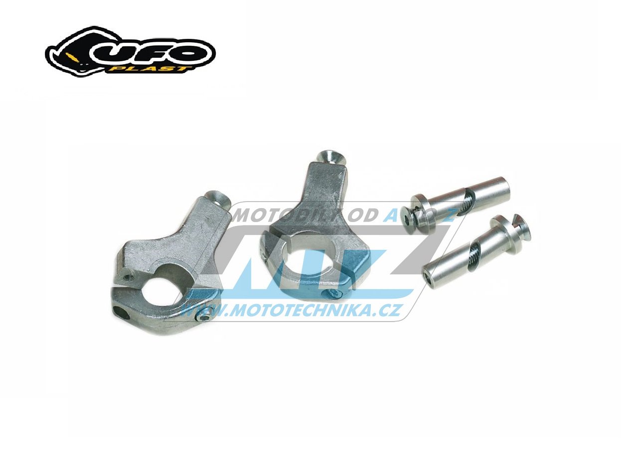 Bástre (kryty páčok) s výstuhou UFO ALU-BRUSH vrátane montážneho kitu pre riadidlá s priemerom 22mm - biele