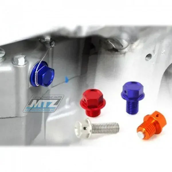 Magnetická výpustná skrutka M10x15mm (závit 1,25) - ZETA ZE58-1222 - Yamaha + Suzuki - modrý