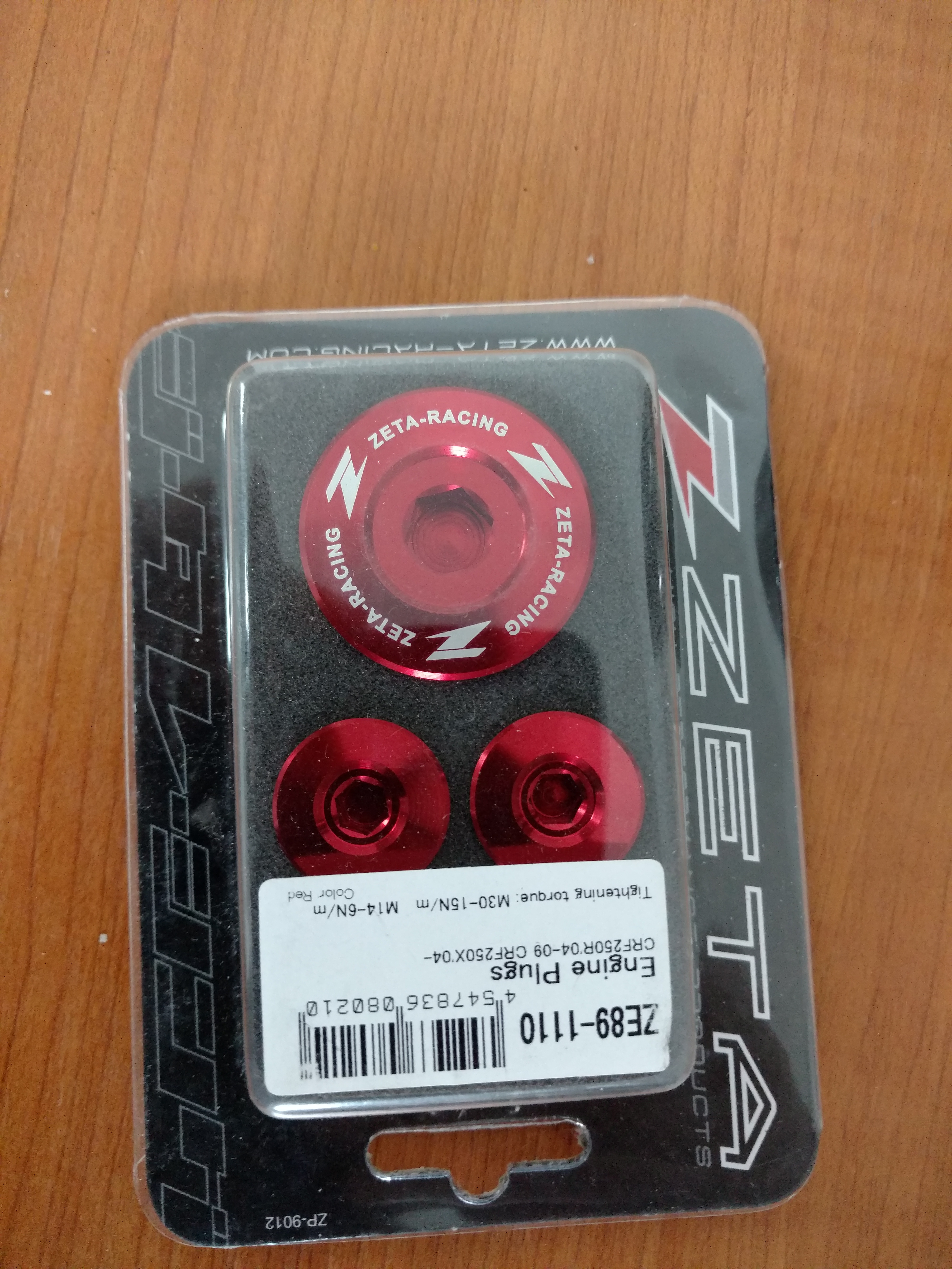 Zátky bočných viek motora ZETA - Honda CRF250R / 04-09 + CRF250X / 04-17 - červené