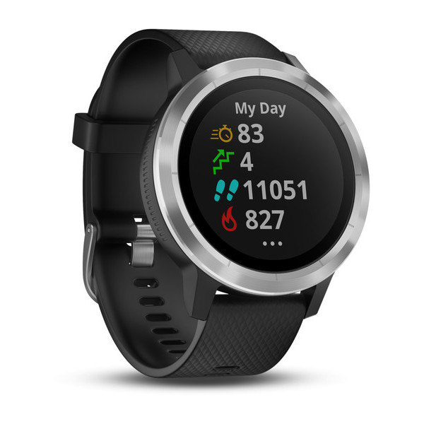 GARMIN vívoactive 3, Black Silicone, Stainless Steel