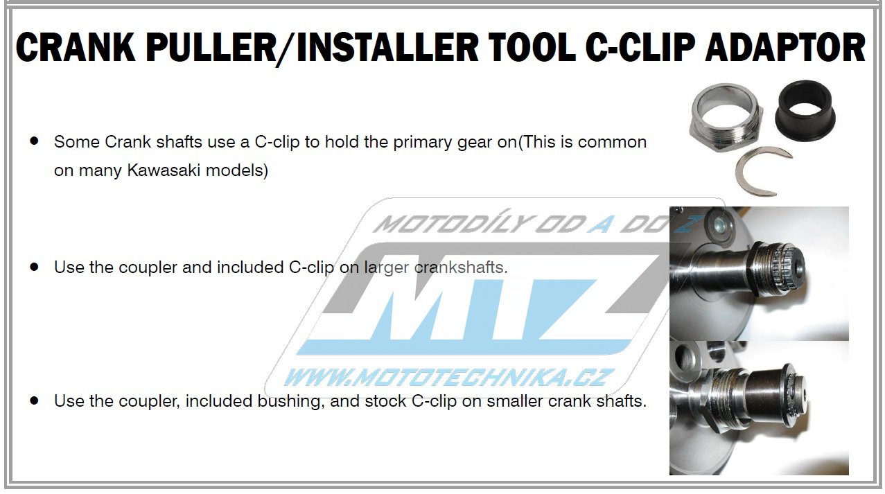 Súprava prípravkov pre montáž kľukovej hriadeľe Crank Install Puller MTZ