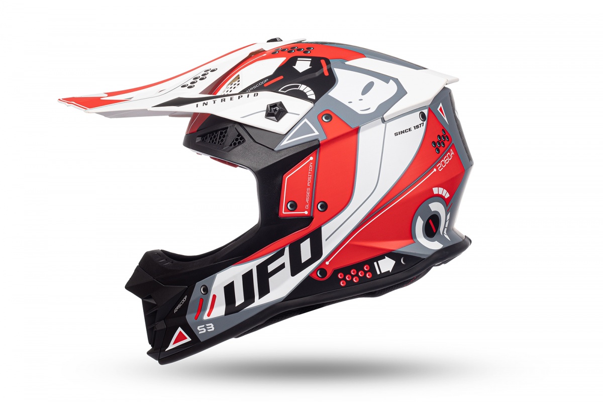 UFO prilba INTREPID 2022 červená-biela matná