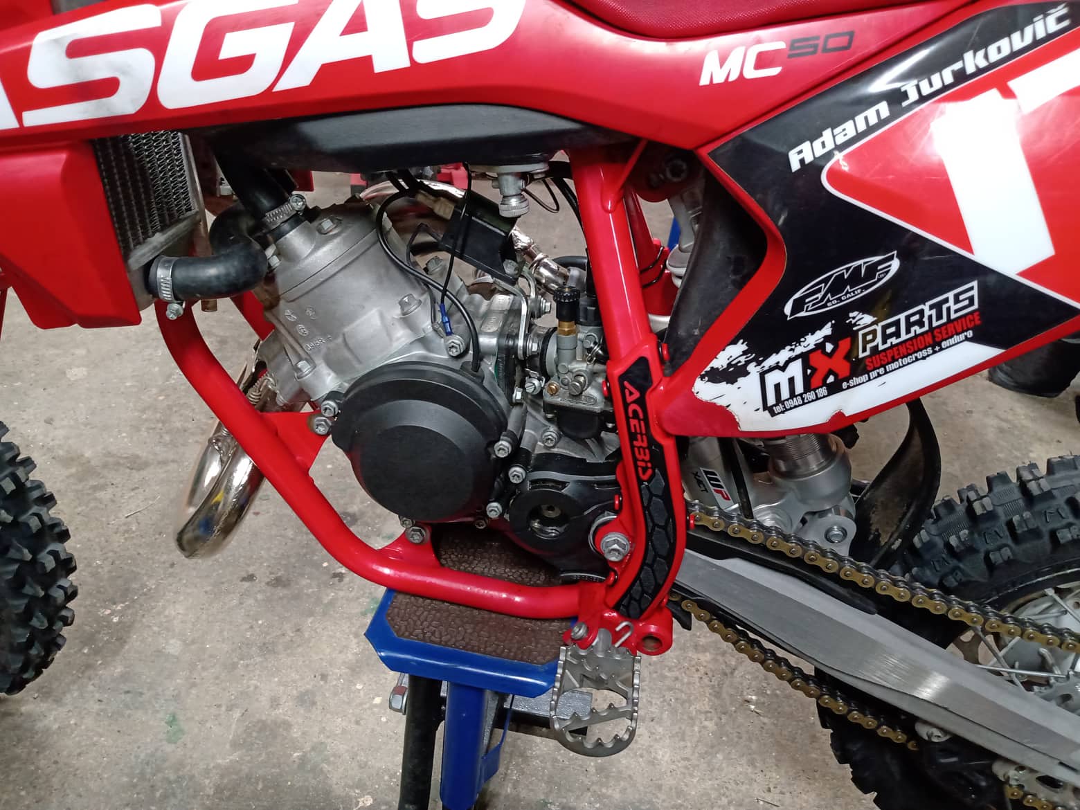 KRYTY RÁMU ACERBIS X-GRIP KTM SX 50 + Gas gas MC 50 + Husqvarna TC 50 + E bike červeno čierne