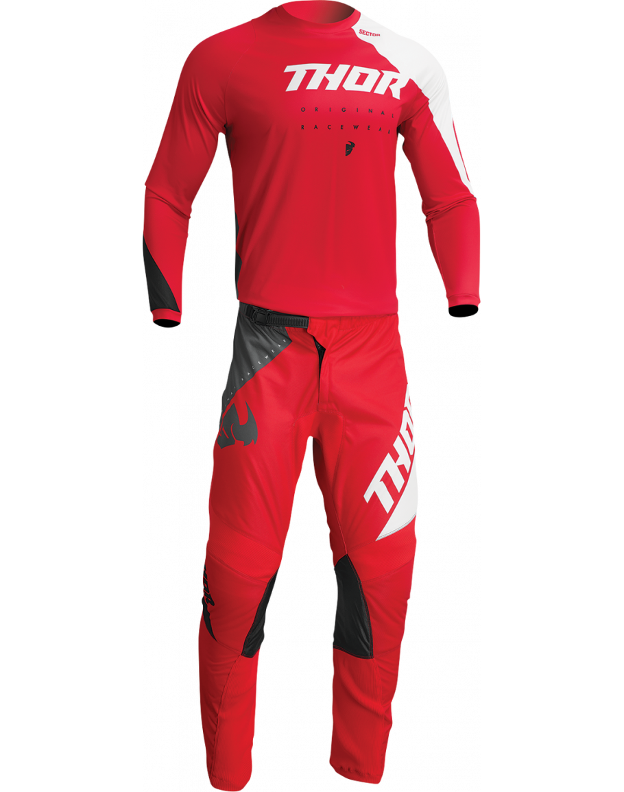 Nohavice Thor Sector Edge red/white 2023 veľkosť 28