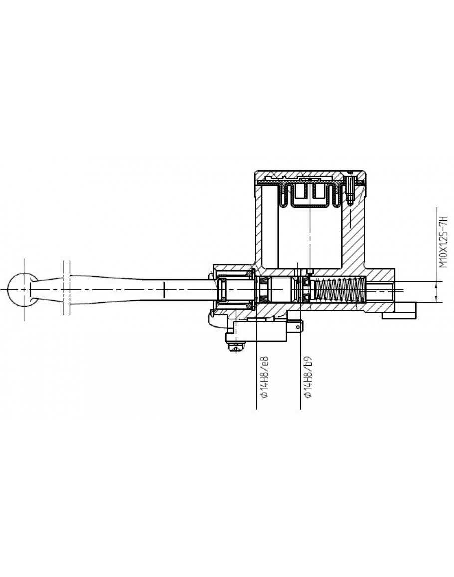 Brzdová páčka s nádobkou UNI komplet SIFAM ľavá spojková