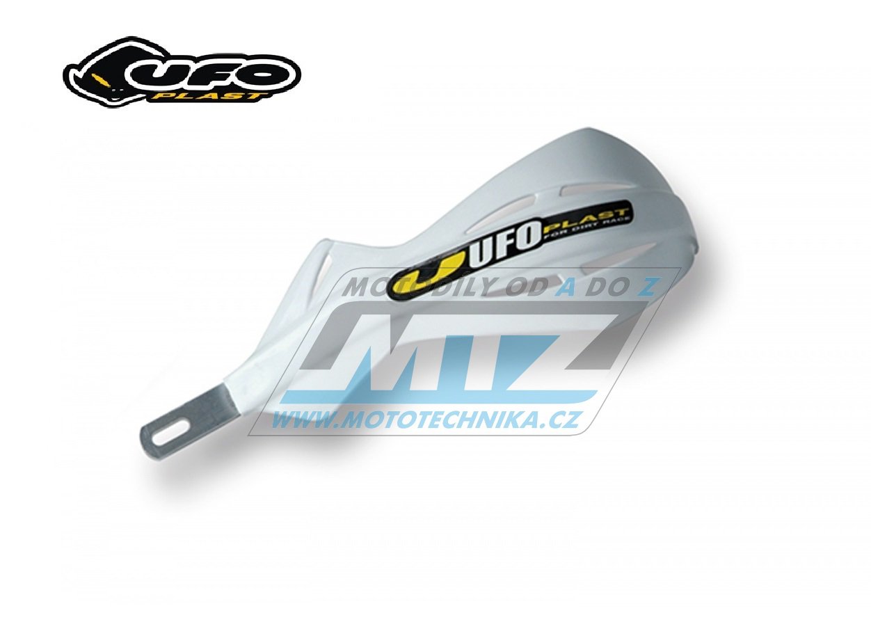 Bástre (kryty páčok) s výstuhou UFO ALU-BRUSH vrátane montážneho kitu pre riadidlá s priemerom 22mm - biele