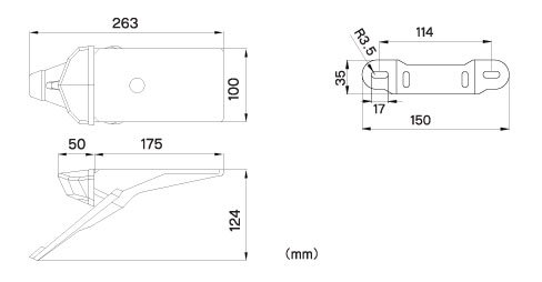 Zadné svetlo LED Edge2 12V dymové s držiakom ŠPZ + osvetlením ŠPZ (bielej farby)