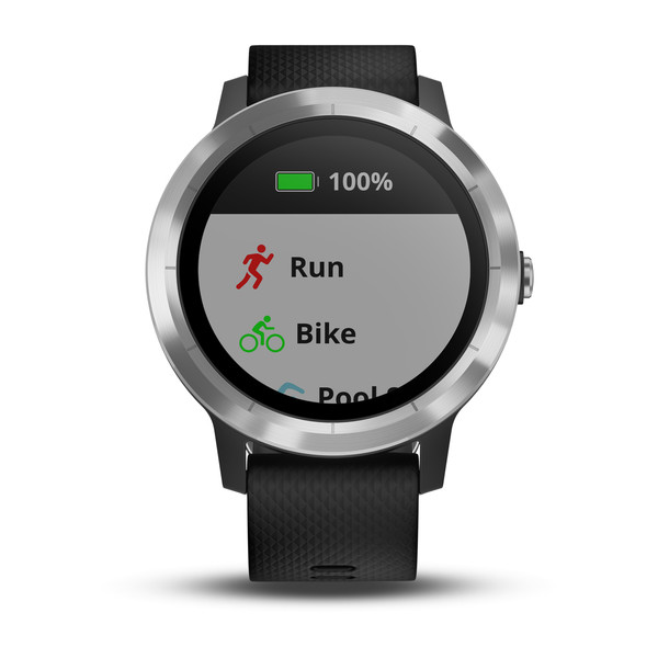 GARMIN vívoactive 3, Black Silicone, Stainless Steel