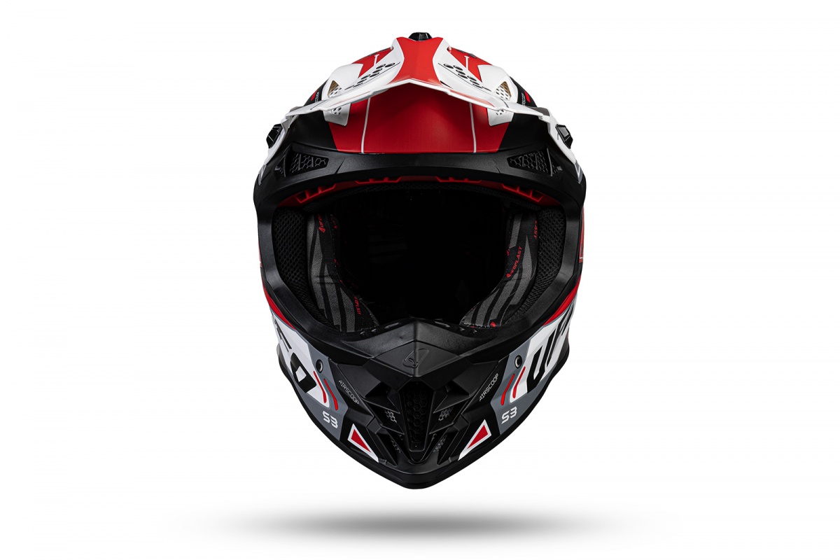 UFO prilba INTREPID 2022 červená-biela matná