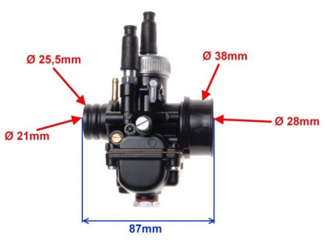 Karburátor PHBG 21mm ČIERNY - nahrádzajúci DELLORTO 50-100ccm 2T - priemer šupátka 22mm Phbg21 DS Black 21mm