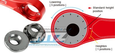 Kosť prepákovania ZETA RSL- Adjustable Lowering kit - Honda CRF250R / 18-20 + CRF450R / 17-20 + CRF250RX + CRF450RX + CRF450L / 19