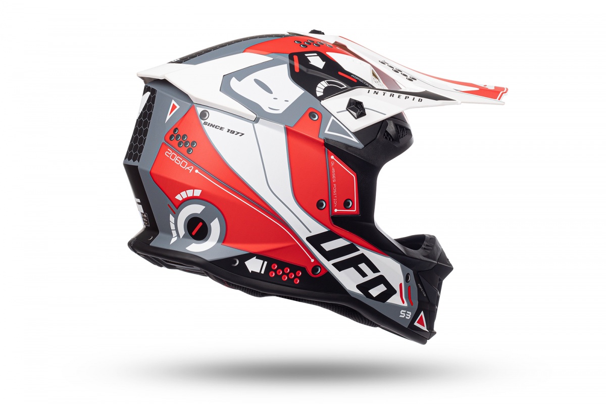 UFO prilba INTREPID 2022 červená-biela matná